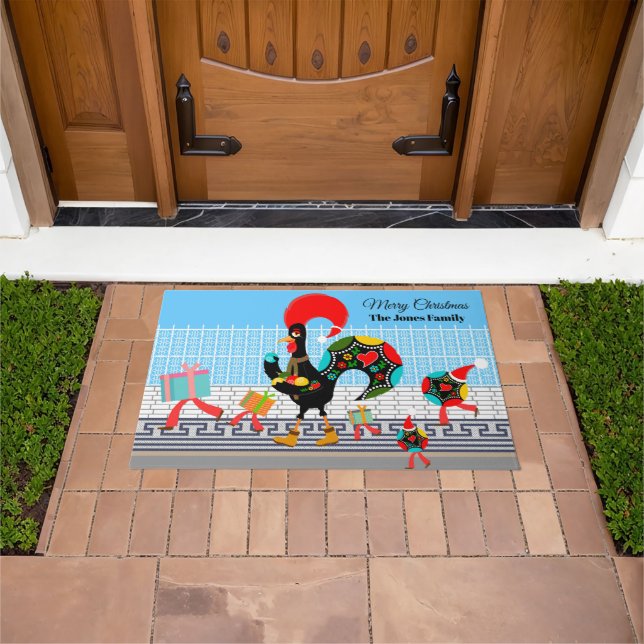 Portuguese Rooster Gifts and Baubles Parade Doormat (Outdoor)