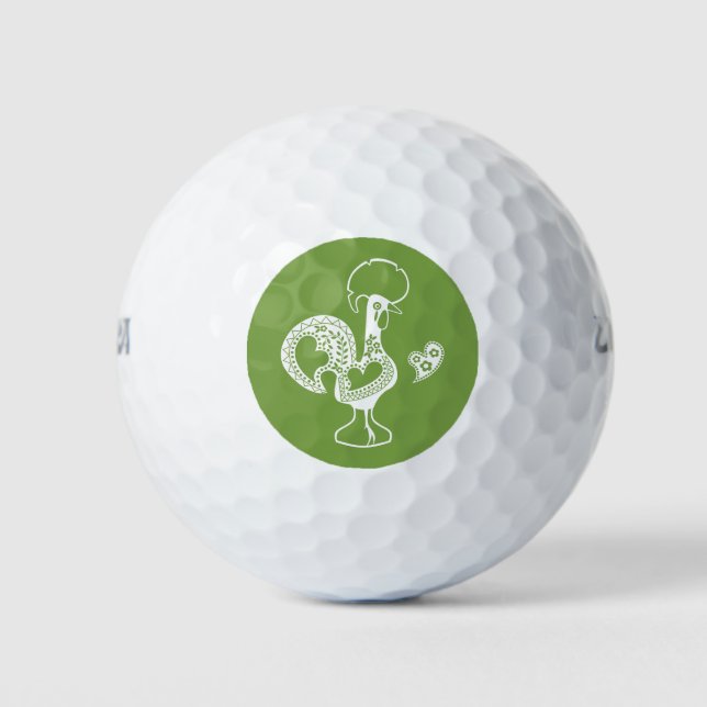 Portuguese Rooster Good Luck - Boa Sorte Golf Balls (Front)