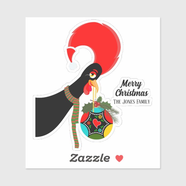 Portuguese Rooster Holly Christmas bauble (Sheet)