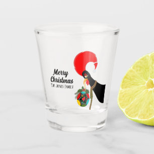 Portuguese Rooster Holly Christmas bauble Shot Glass