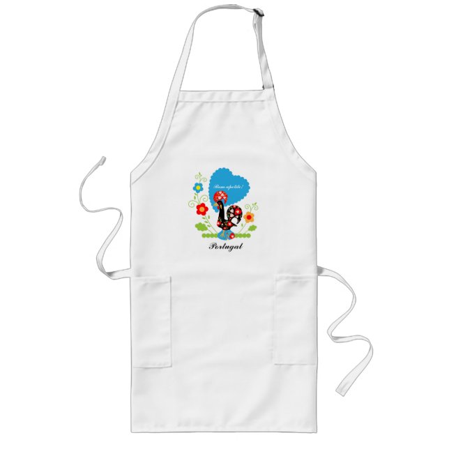 Portuguese Rooster Long Apron (Front)