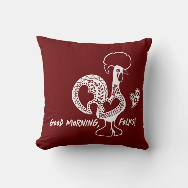 Portuguese Rooster Modern Silhouette Cushion (Front)