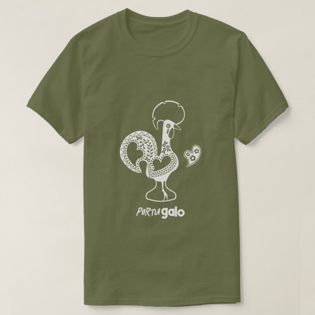Portuguese Rooster Modern Silhouette T-Shirt (Design Front)