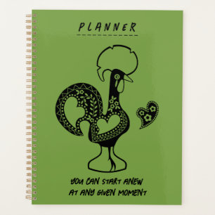 Portuguese Rooster Modern Silhouette with quote Planner