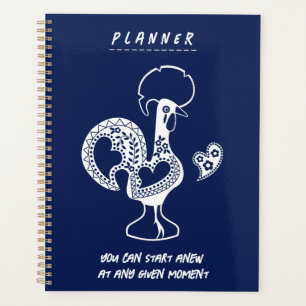 Portuguese Rooster Modern Silhouette with quote Planner