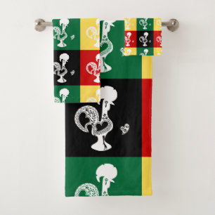 Portuguese Rooster of Barcelos colourful pattern Bath Towel Set