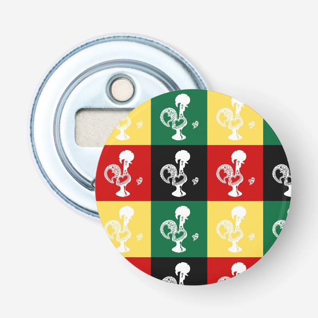 Portuguese Rooster of Barcelos colourful pattern Bottle Opener (Front)