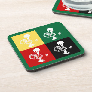 Portuguese Rooster of Barcelos colourful pattern Coaster