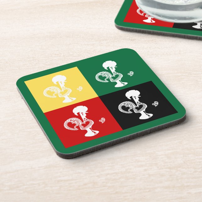 Portuguese Rooster of Barcelos colourful pattern Coaster (Left Side)