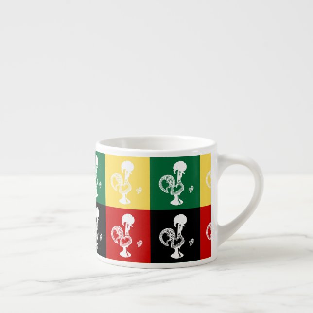 Portuguese Rooster of Barcelos colourful pattern Espresso Cup (Right)