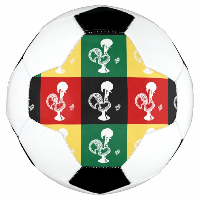 Portuguese Rooster of Barcelos colourful pattern Football (Front)