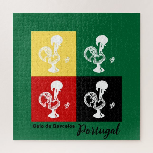 Portuguese Rooster of Barcelos colourful pattern Jigsaw Puzzle (Vertical)