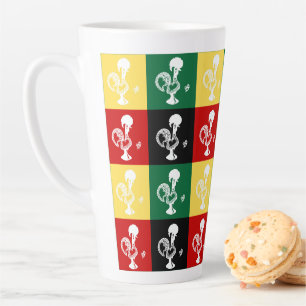 Portuguese Rooster of Barcelos colourful pattern Latte Mug