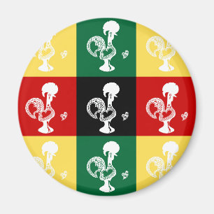 Portuguese Rooster of Barcelos colourful pattern Magnet