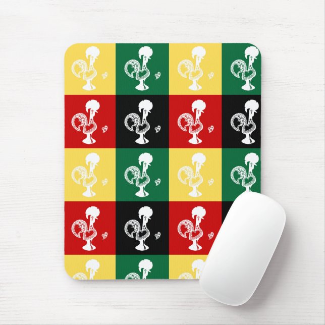 Portuguese Rooster of Barcelos colourful pattern Mouse Mat (With Mouse)