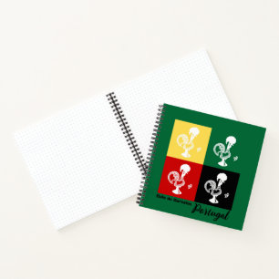 Portuguese Rooster of Barcelos colourful pattern Notebook