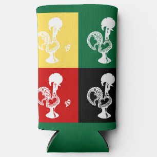 Portuguese Rooster of Barcelos colourful pattern Seltzer Can Cooler