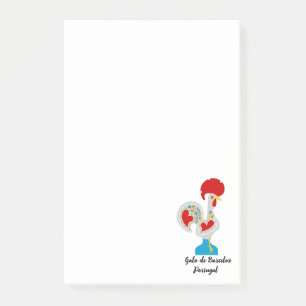 Portuguese Rooster of Barcelos in white Post-it Notes