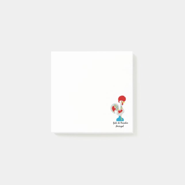 Portuguese Rooster of Barcelos in white Post-it Notes (Front)