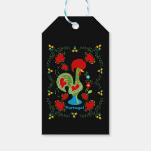 Portuguese Rooster of Luck in green colour Gift Tags