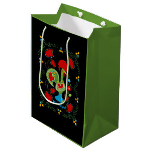 Portuguese Rooster of Luck in green colour Medium Gift Bag