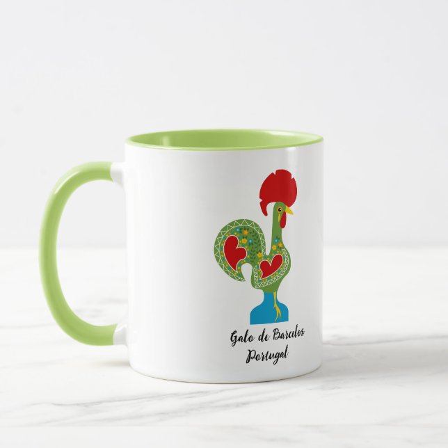 Portuguese Rooster of Luck in green colour Mug (Left)