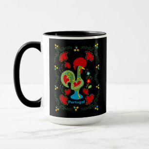 Portuguese Rooster of Luck in green colour Mug