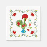 Portuguese Rooster of Luck in green colour