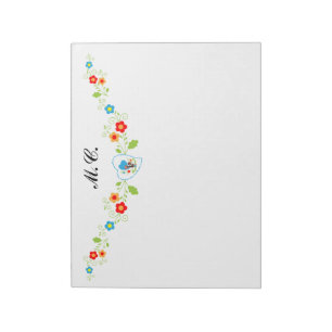 Portuguese Rooster of Luck Monogram Notepad