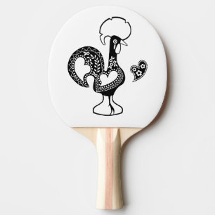 Portuguese Rooster of luck Ping Pong Paddle