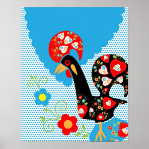 Portuguese Rooster Symbol Poster