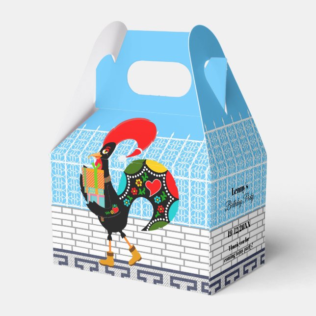 Portuguese Rooster with Birthday Gifts Favour Box (Back Side)