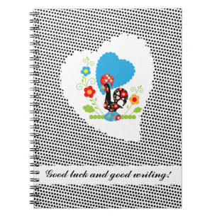 Portuguese rooster with black polka dots notebook