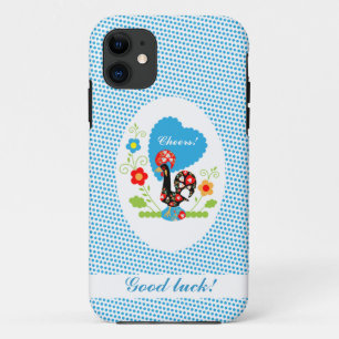 Portuguese Rooster with blue polka dots iPhone 11 Case