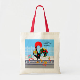 Portuguese Rooster with gifts 1st Birthday Party  Tote Bag