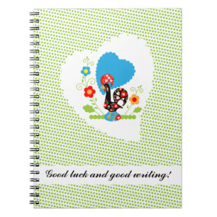 Portuguese Rooster with light green polka dots. Notebook