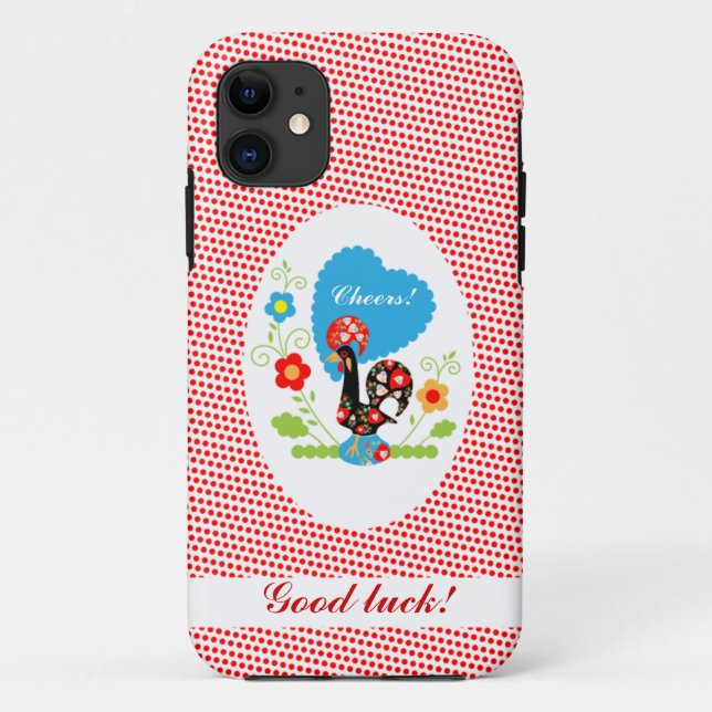 Portuguese rooster with red polka dots Case-Mate iPhone case (Back)