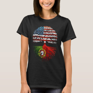 Portuguese Roots American Grown Portugal Flag T-Shirt