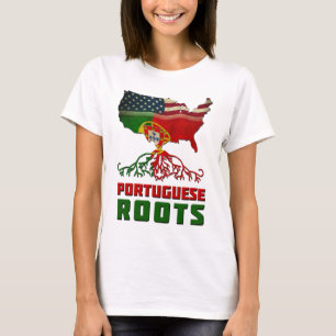 Portuguese Roots USA Flag Heritage T-Shirt