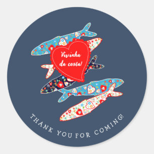 Portuguese sardines classic round sticker