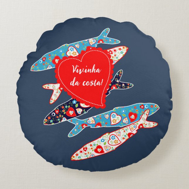 Portuguese sardines round cushion (Front)