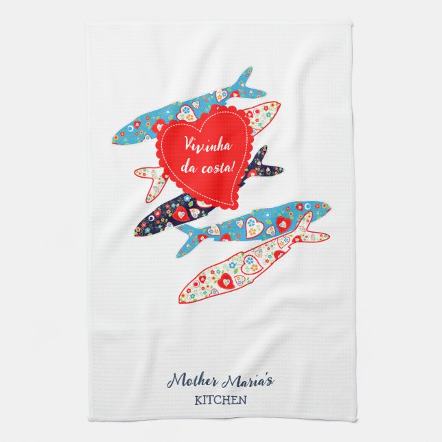 Portuguese sardines tea towel (Vertical)