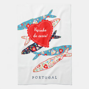 Portuguese sardines tea towel