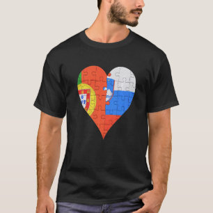 Portuguese Slovenian Flag Heart T-Shirt