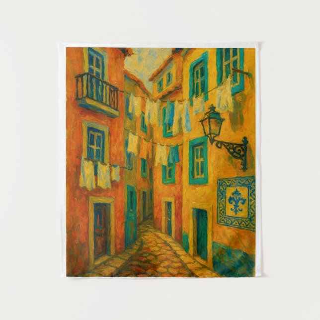 Portuguese Street Art Tapestry – Colorful Lisbon O (Front)