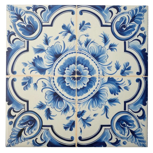 Portuguese style cute pattern  tile (Front)