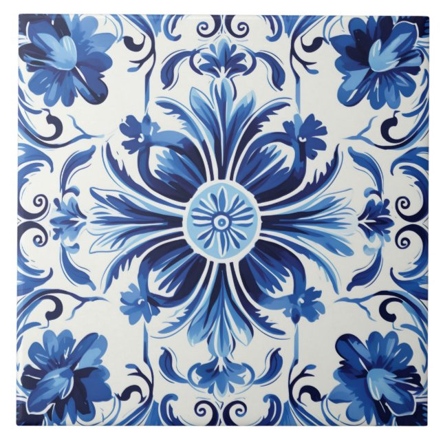 Portuguese style cute pattern  tile (Front)