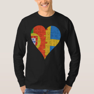 Portuguese Swedish Flag Heart T-Shirt