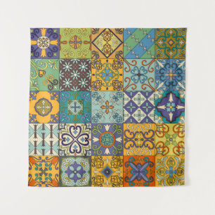 Portuguese Talavera Tile Design Tapestry