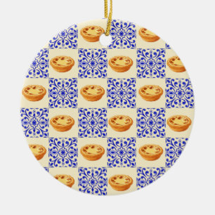 Portuguese Tart and Tiles Ceramic Tree Decoration